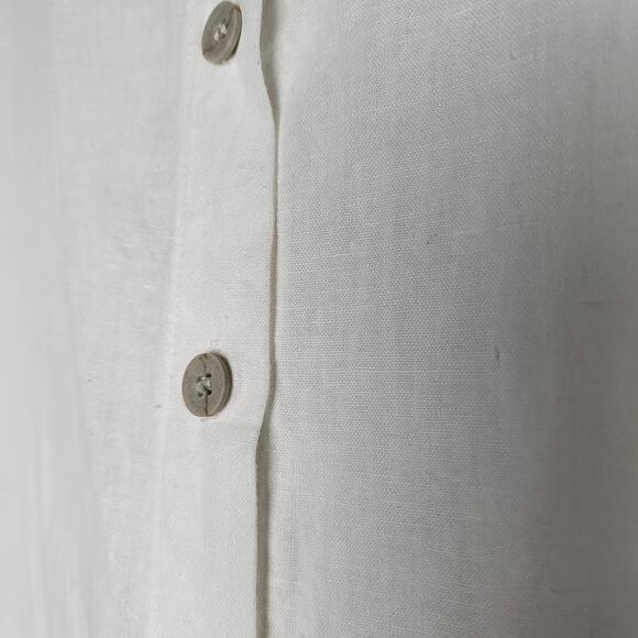 White Button-Up Women's Blouse - Picture 3 of 7